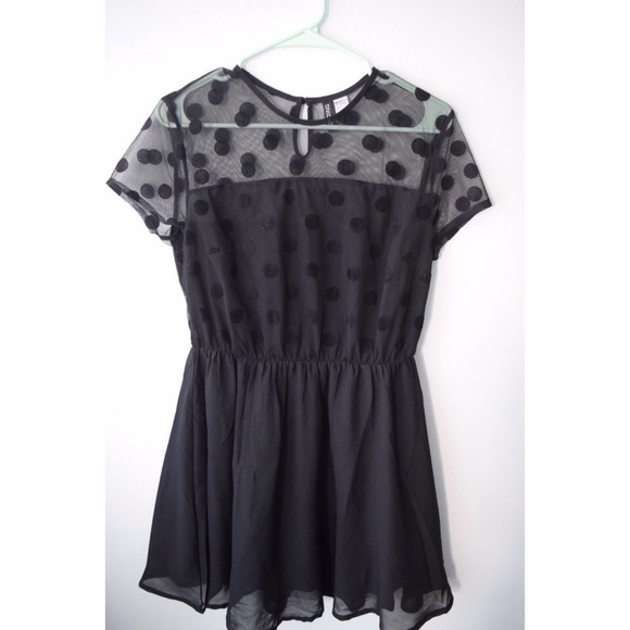 H&M Black Polka-dot lace dress