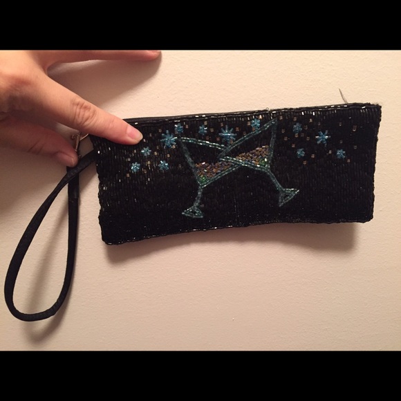 Liz Claiborne martini themed satin wristlet