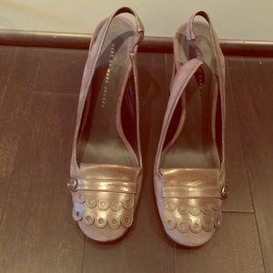 Marc by Marc Jacobs Gray Suede and Leather Heels