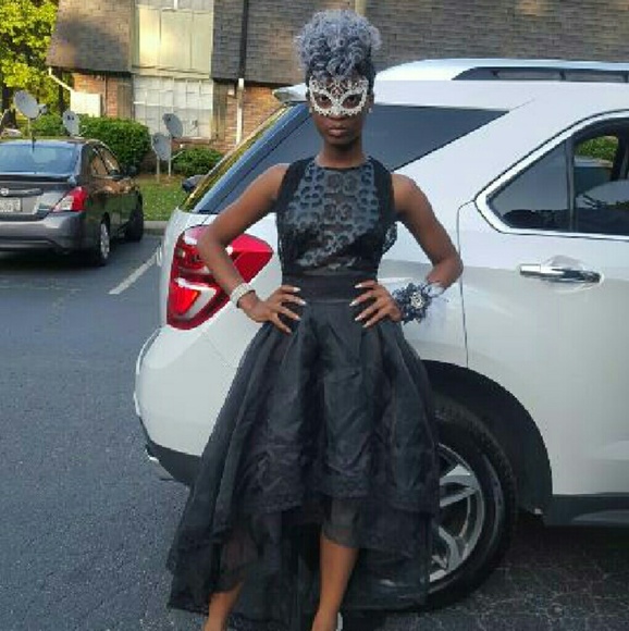 Black Vintage High Low Dress