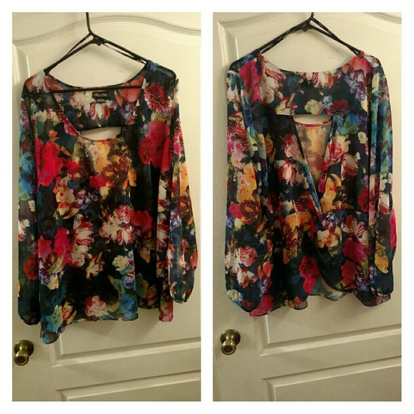 Bright floral blouse
