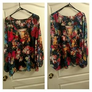 Bright floral blouse