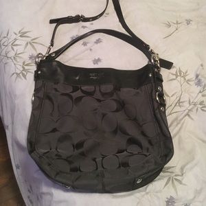 Black COACH Signature bucket bag
