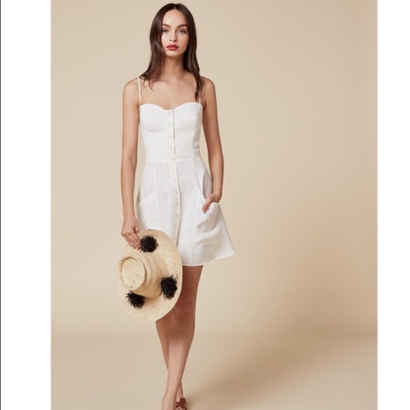 SOLD-Reformation White Amery Dress - Picture 2 of 4