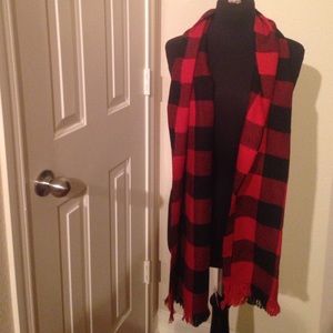 Jcrew red and black scarf
