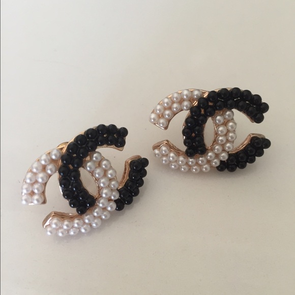 Chanel logo earrings