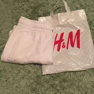 H&M all white sweat shorts!