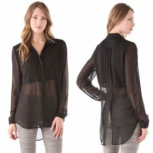 Free People Sheer Button Down Blouse