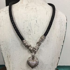 Judith Ripka Sterling Silver Heart Necklace