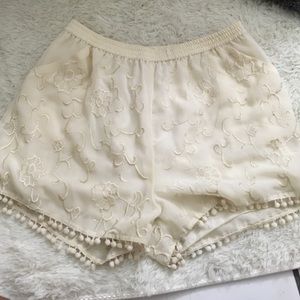 White Flowey Shorts