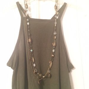 Green & Gold Long Necklace