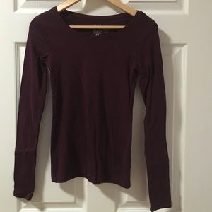Burgundy cotton long sleeve