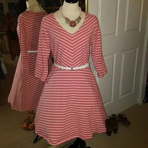 Old Navy Dress Coral & White Stripes Old Navy Dress Coral & White Stripes