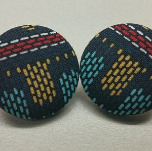 Ankara covered earrings