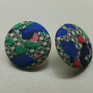 Ankara covered earrings