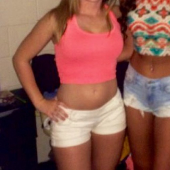 Garage bright pink crop top