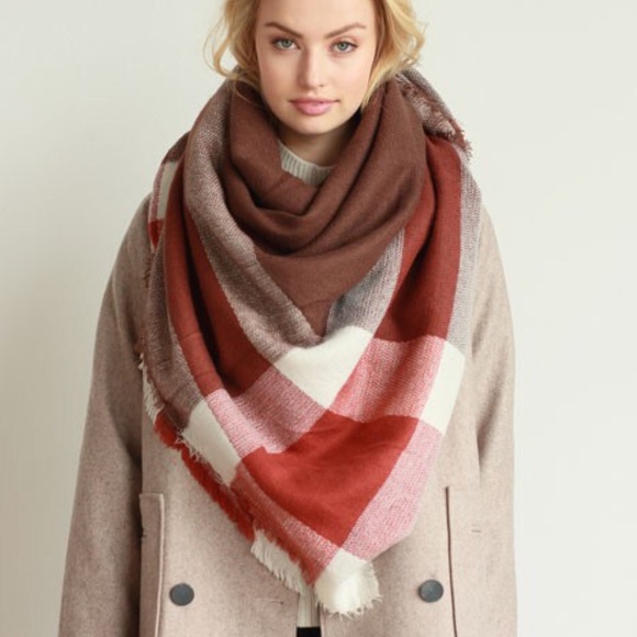 🆕STASSIE color block blanket scarf - GREY mix - Picture 3 of 3
