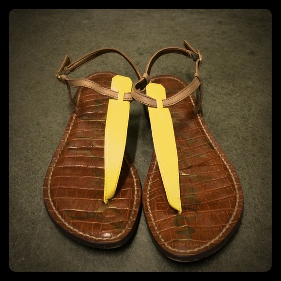 Beige and yellow Sam Edelman leather sandals