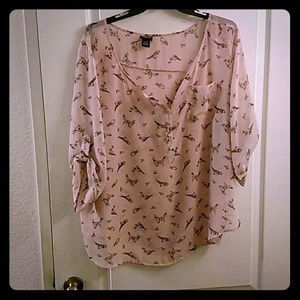 Pretty in pink birdie blouse