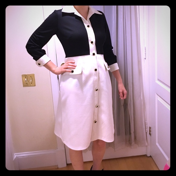 Vintage black and white dress