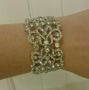 Crystal bridal cuff bracelet