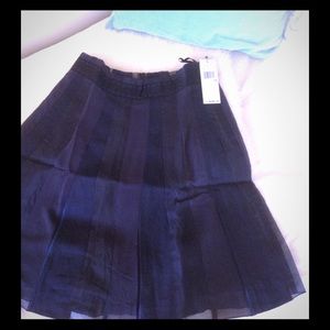 DKNY navy pleated skirt