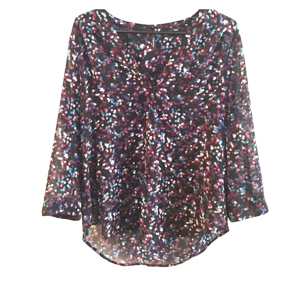 Sheer long sleeve blouse