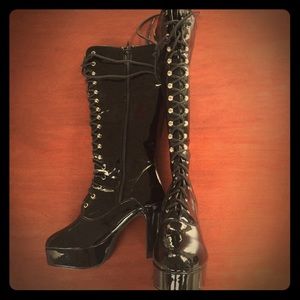 Halloween Goth / Punk Platform Boots Size 8