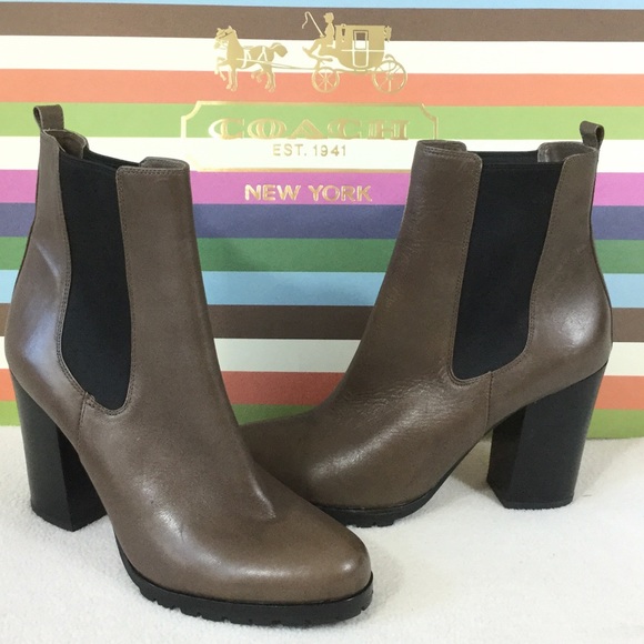 taupe leather ankle boots