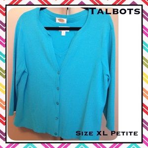 Talbots Turquoise Twin Set Sz XL Petite