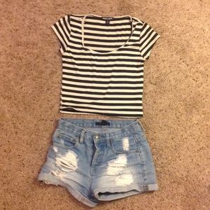 Striped crop top.