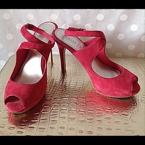 Peep toe Suede Ankle Cross-strap Platform Heels