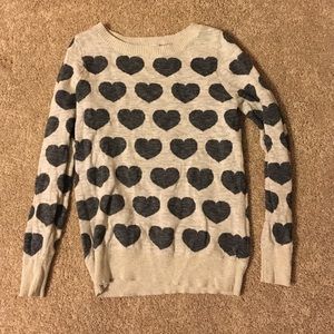 Grey Heart Target Sweater