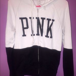 Victoria Secret PINK Color Block Zip Up Sweatshirt