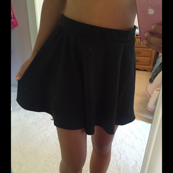 Plain black skater skirt