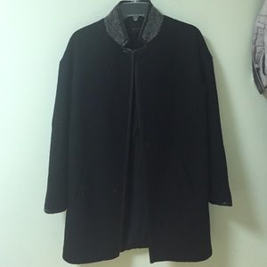 Zara women black basic coat XS
