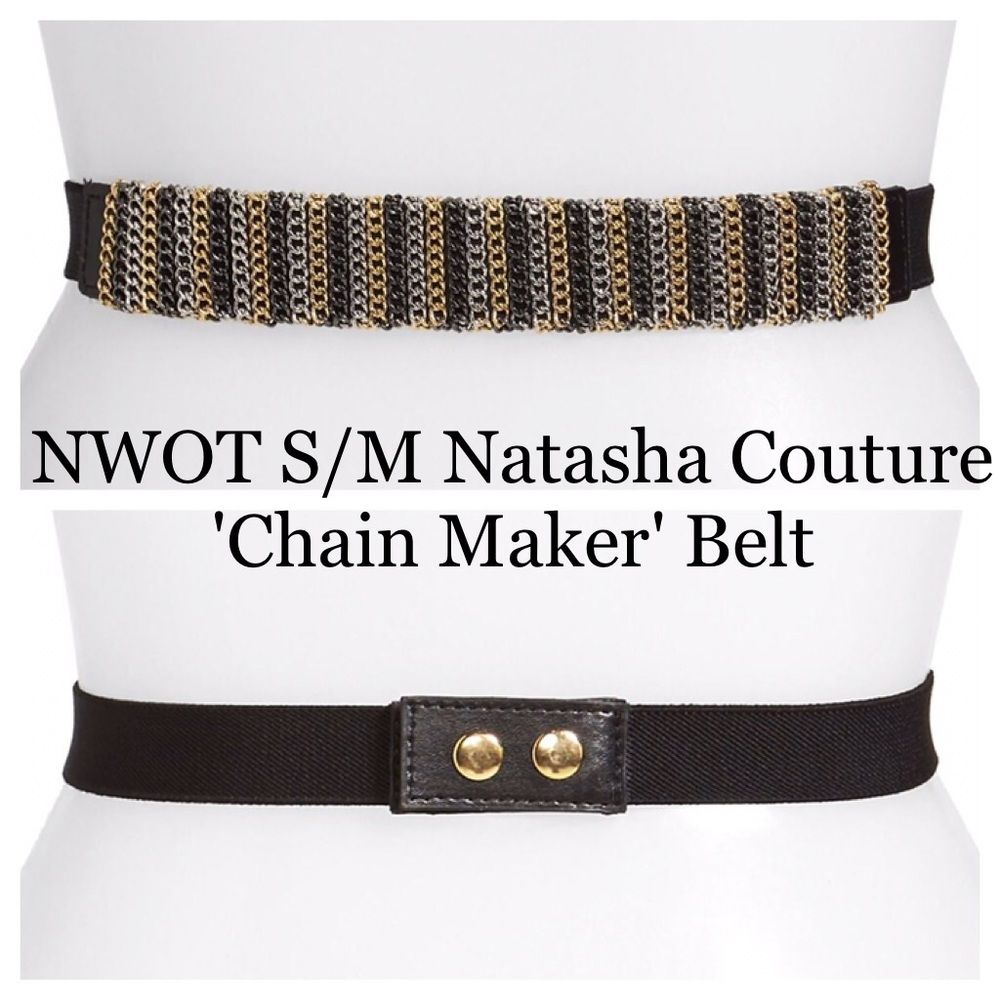 $38 NWOT S M Natasha Couture 'Chain Maker' Belt