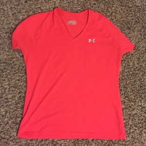 Pink Under Armour short sleeve v neck
