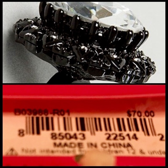 🦋Betsy Johnson❌❤️Vintage GO BIG or GO HOME Ring💋 - Picture 4 of 4