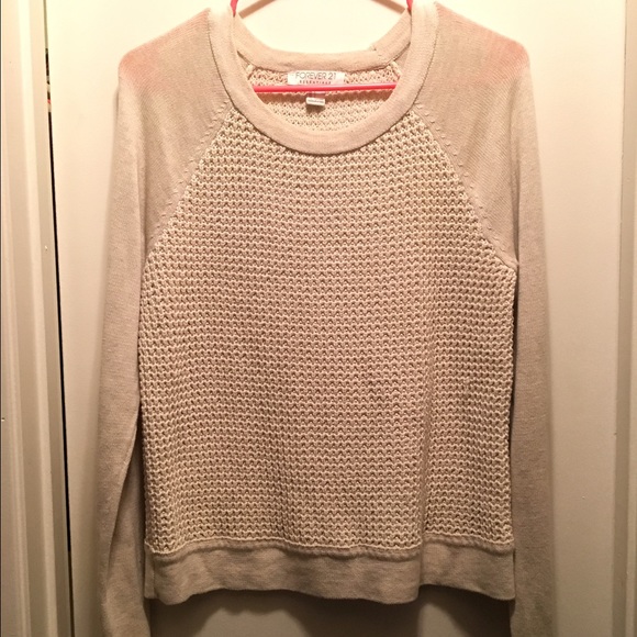F21 Cream Knit Sweater - Picture 1 of 1