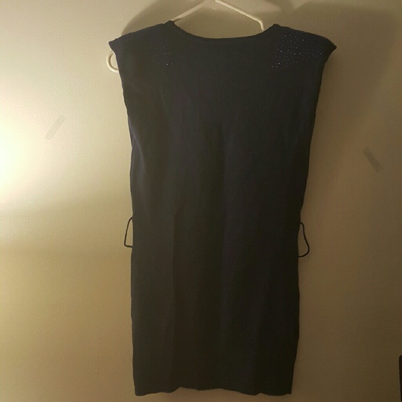 Navy Blue Tunic Sweater Top - Picture 3 of 3