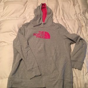 Gray & Pink The North Face Half Dome Pullover