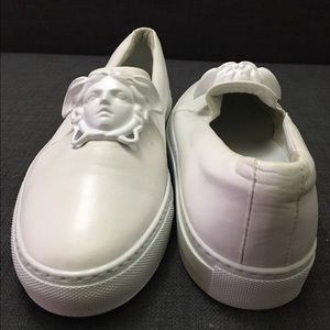 White Versace Palazzo loafers