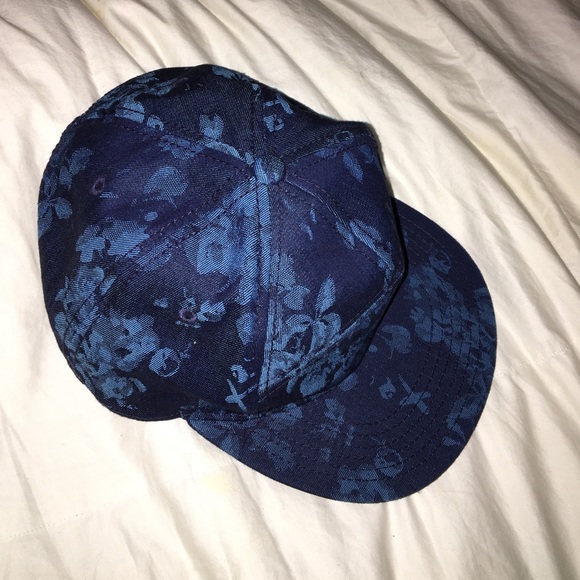 blue floral five panel