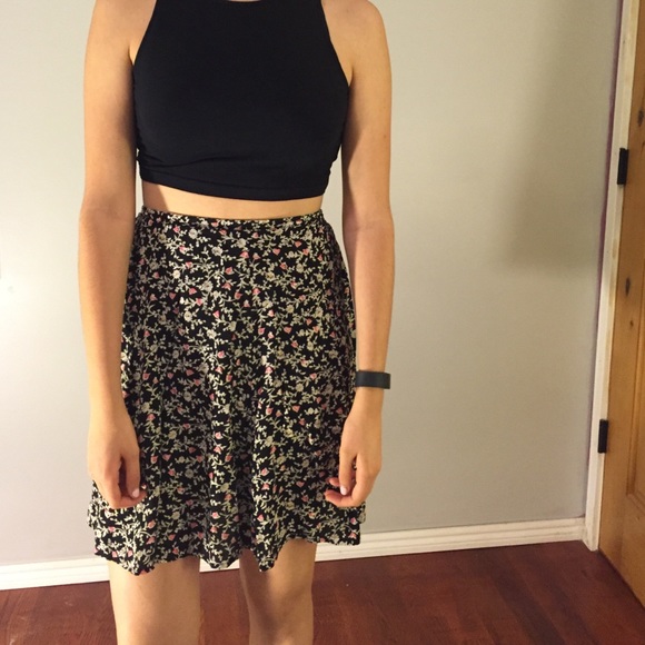 A-line floral vintage skirt