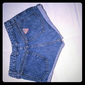 High waist guess jean shorts