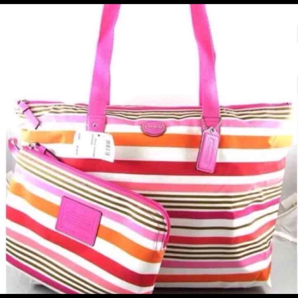 Nwt Coach Nylon Weekender Set
