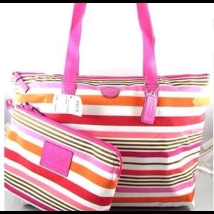 Nwt Coach Nylon Weekender Set