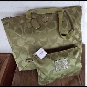 Nwt Coach Nylon Weekender Set