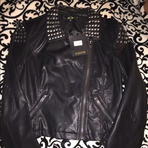 Black Studded Leather Jacket